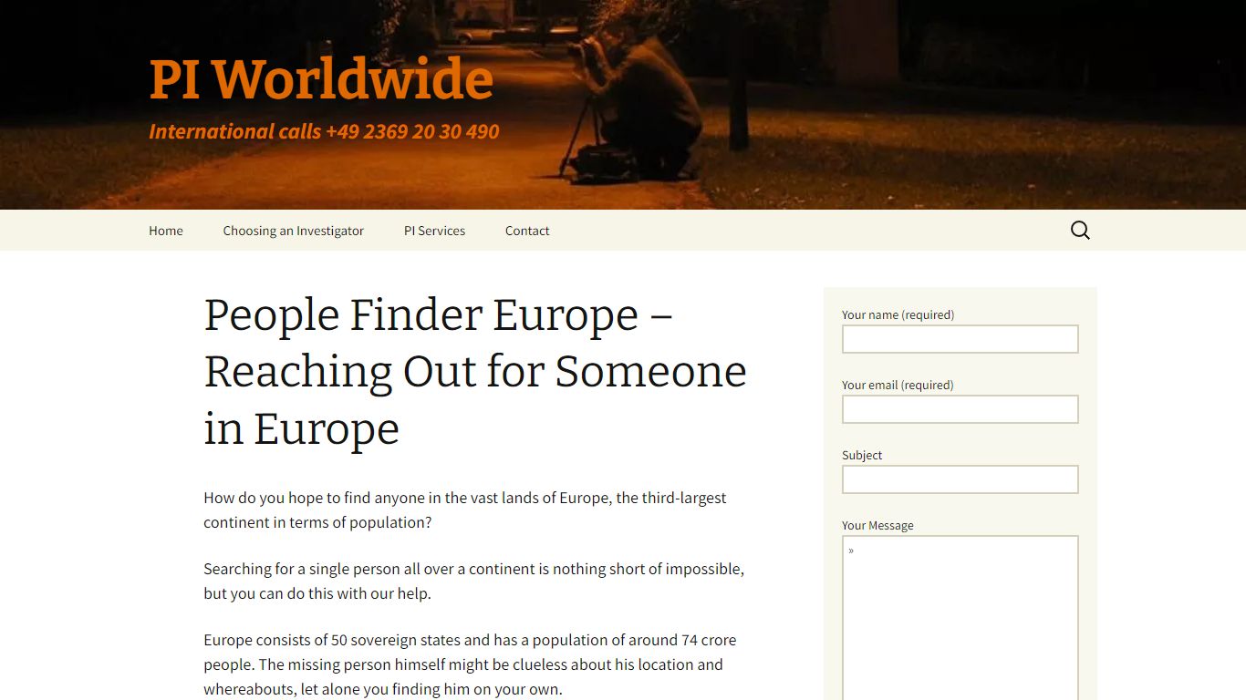 People Finder Europe - Reaching Out for Someone in Europe - PI Worldwide